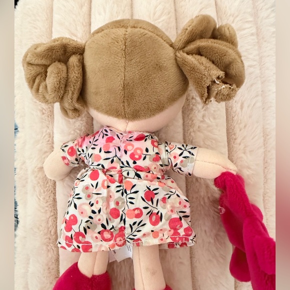 Jolijou Paris Demoiselle My First Doll Pink Floral Dress Lovey Plush 7" - Picture 4 of 10